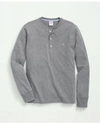 Brooks Brothers Cotton Henley Long-sleeve T-shirt | Grey | Size Xl