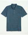Brooks Brothers Striped Golf Polo | Green/navy | Size Medium In Green,navy