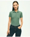 Brooks Brothers Supima Cotton Stretch Pique Polo Shirt | Dark Green Heather | Size Small