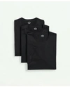 Brooks Brothers Supima Cotton Crewneck 3 Pack T-shirts In Black