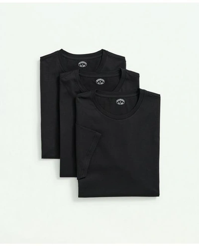 Brooks Brothers Supima Cotton Crewneck 3 Pack T-shirts | Black | Size Small
