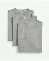 Brooks Brothers Supima Cotton Crewneck 3 Pack T-shirts In Grey