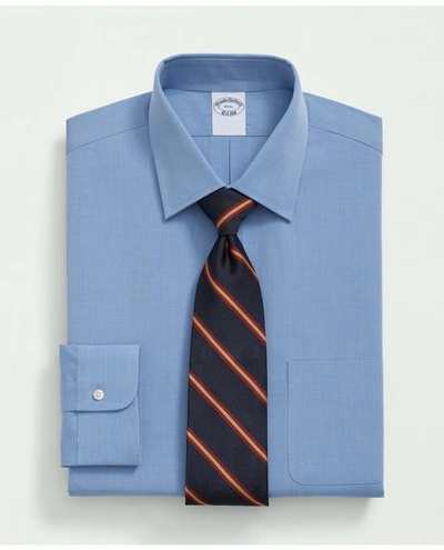 Brooks Brothers Supima Cotton Poplin Ainsley Collar, Dress Shirt In Blue