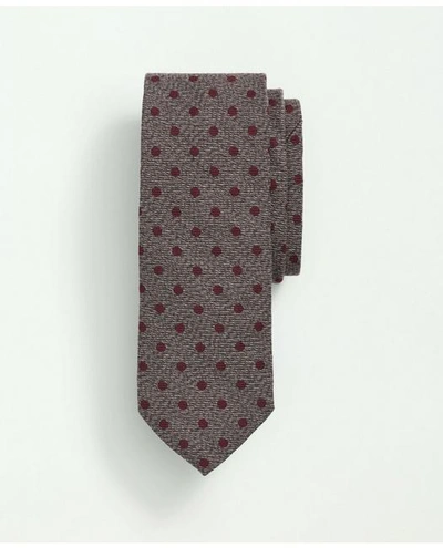 Brooks Brothers Wool Silk Bold Dot Tie | Grey/burgundy | Size L/xl In Grey,burgundy