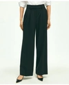 Brooks Brothers The Essential Stretch Pleat-front Wide Leg Trousers | Black | Size 0