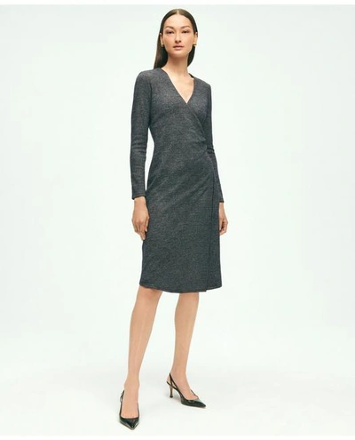 Brooks Brothers Cotton Wool Blend Glenn Plaid Dress | Grey | Size Large