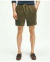 Brooks Brothers Stretch Cotton Drawstring Friday 15-wale Corduroy Shorts Pants | Olive | Size Large