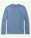 Brooks Brothers Supima Cotton Long-sleeve Logo T-shirt | Denim Heather | Size Small