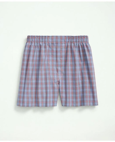 Brooks Brothers Cotton Broadcloth Tartan Boxers | Light Blue | Size Small