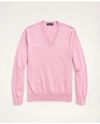 Brooks Brothers Big & Tall Supima Cotton V-neck Sweater | Pink Heather | Size 2x Tall
