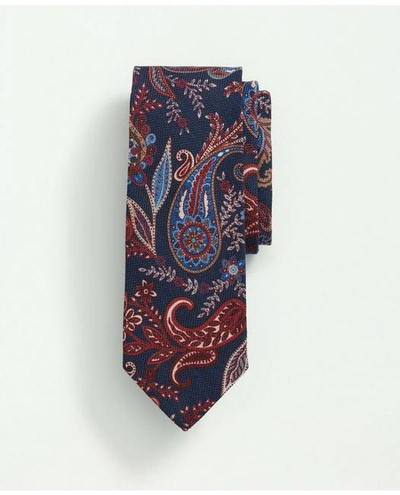 Brooks Brothers Wool Silk Bold Paisley Tie | Blue/red | Size Regular In Blue,red