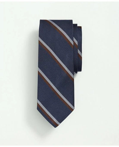 Brooks Brothers Silk Rep Striped Tie | Navy | Size Regular