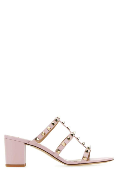 Valentino Garavani 60mm Rockstud Open-toe Sandals In Pink