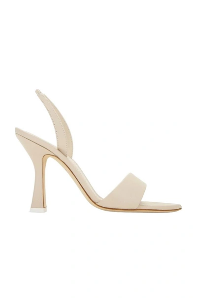 3juin 105mm Leather Slingback Sandals In White