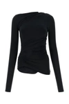 Balenciaga Draped-design Long-sleeve Top In 1000