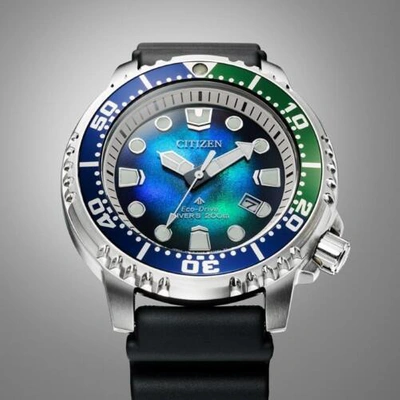 Pre-owned Citizen Bn0166-01l Promaster Diver Polyurethane Spherical Mineral Crystal Rh