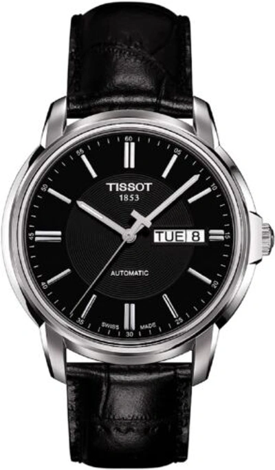 Pre-owned Tissot Watch Automatic Iii Black Dial Leather Band T0654301605100 Men's