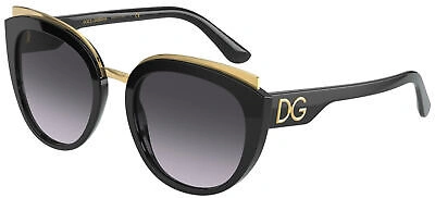 Pre-owned Dolce & Gabbana Print Family Dg4383 Black/grey 54/21/145 Women Sunglasses In Gray