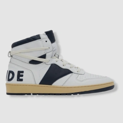 Pre-owned Rhude $685  Men's Blue Rhecess Tricolor Leather High-top Sneaker Shoes Size Us 11