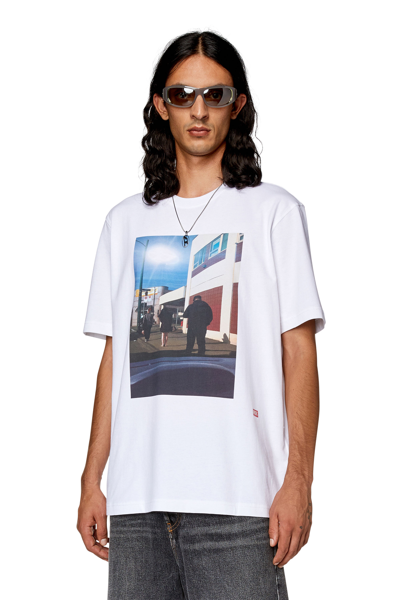 Diesel T-shirt Con Stampa Sighting In White