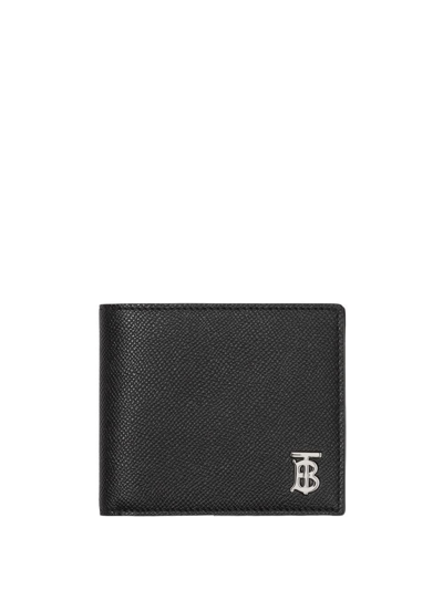 Burberry Logo-plaque Grainy-leather Wallet In Black