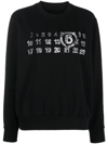 Mm6 Maison Margiela Black Jacquard Logo Sweater In Black