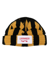 Charles Jeffrey Loverboy Chunky Ears Striped Beanie In Yellow