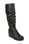 Soul Naturalizer Aura Wedge Knee High Boot In Black Tumbled Synthetic