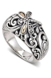 Samuel B. Silver Filigree Dragonfly Ring In Silver And Gold