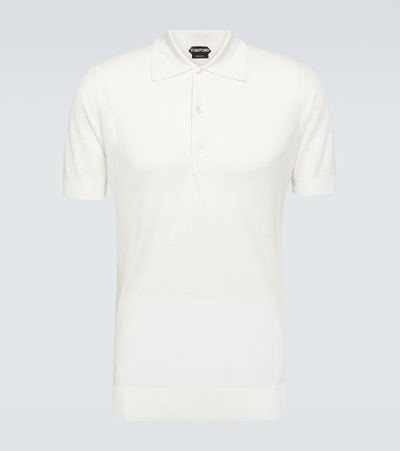 Tom Ford Cotton And Silk Polo Shirt In White