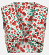 Magda Butrym Floral Bikini Top In Beige