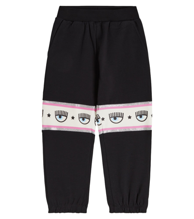 Monnalisa Kids' X Chiara Ferragni Eyestar Sweatpants In Black