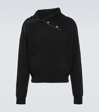 Jacquemus La Maille Vega Wool-blend Jumper In Black