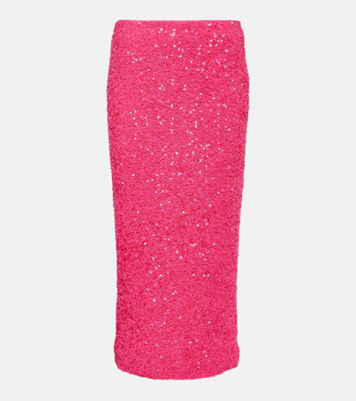 Rotate Birger Christensen Midirock Mit Pailletten In Pink