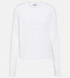 Prada Logo Cotton Sweater In White