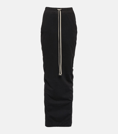 Rick Owens Pillar Drawstring-waist Maxi Skirt In Black