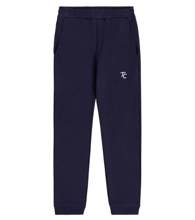 Tartine Et Chocolat Kids' Logo Cotton Sweatpants In Blue