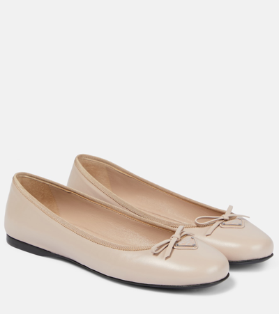 Prada Leather Ballet Flats In Pink