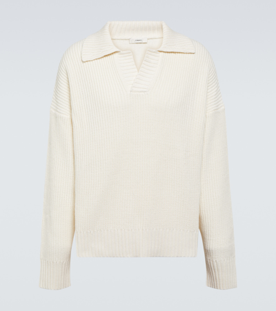 Commas Cotton-blend Spread-collar Sweater In White