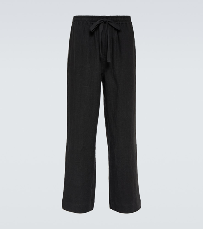 COMMAS WIDE-LEG LINEN PANTS