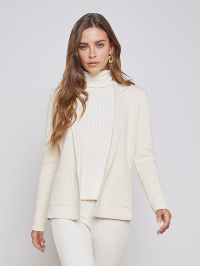 L Agence Lacey Knit Blazer In Porcelain
