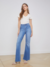 L Agence Sera High Rise Flare Jeans In Bordello In Bordello