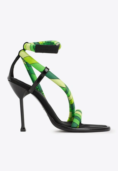 Emilio Pucci 110 Lee Iride Print Sandals In Green