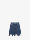 Jw Anderson Lasercut Frayed-hem Denim Skirt In Blue