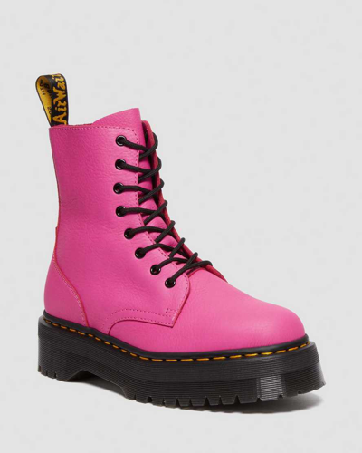 Dr. Martens' Jadon Boot Pisa Leather Platforms Boots In Pink