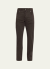 Kiton Men's Cotton-cashmere 5-pocket Jeans In Dark Brown