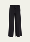 The Row Bariem Low-rise Jersey Wide-leg Pants In Black