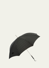 Pasotti Since 1956 Men's Cobra-handle Umbrella In Black Stripe