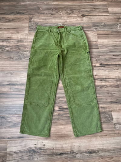 Pre-owned Supreme Double Knee Corduroy Painter Pant In Green 