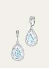BOGHOSSIAN WHITE GOLD INLAY SHINE EARRINGS WITH AQUAMARINE AND CRYSTAL